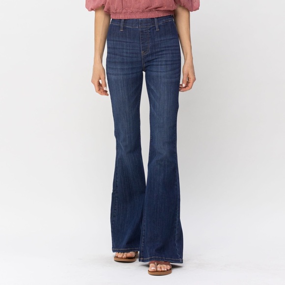 New! judy blue high waist pull on flare jeggings JB88276REG DK JB88276PL DK - Picture 2 of 12